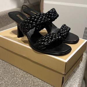 Michael Kors Black Braided Heels